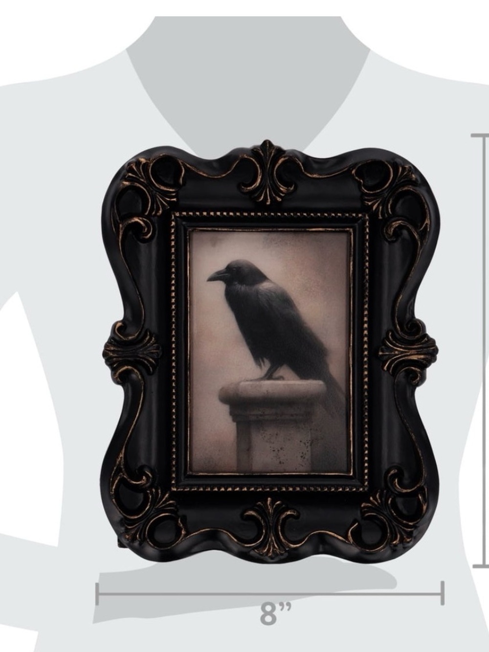 ✨ 🆕 My Texas House Raven Framed Art Tabletop Decoration, Black, 8"× 10" - Picture 3 of 3